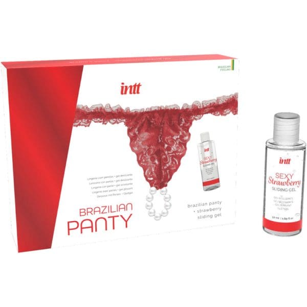 INTT RELEASES - BRAZILIAN RED PANTY WITH PEARLS AND LUBRICATING GEL 50 ML 2